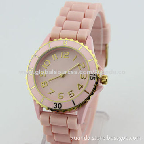 Silicone Quartz Watches, Japan Movement and Battery, 3ATM Water-resistant